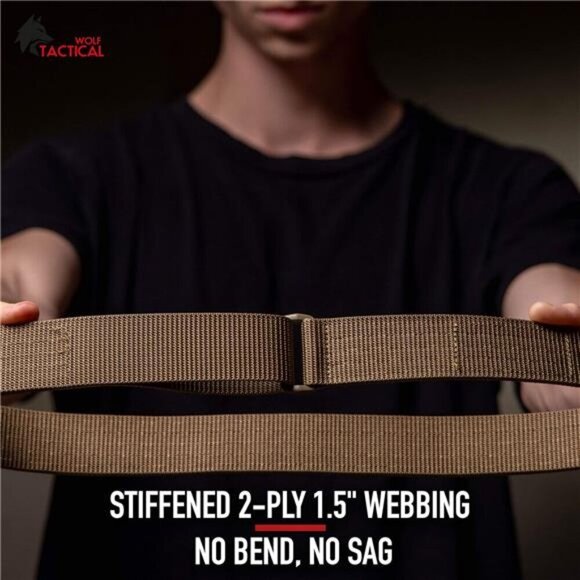 Heavy Duty Simple EDC Belt - Stiffened 2-Ply 1.5” Nylon Gun Belt for Concealed - Picture 4 of 8